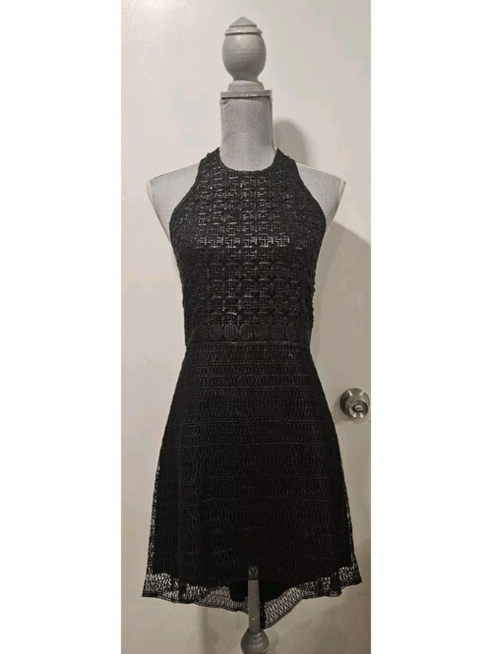 Leon Max Limited Edition Size 0 Black Halter Dress Hi Low Hem